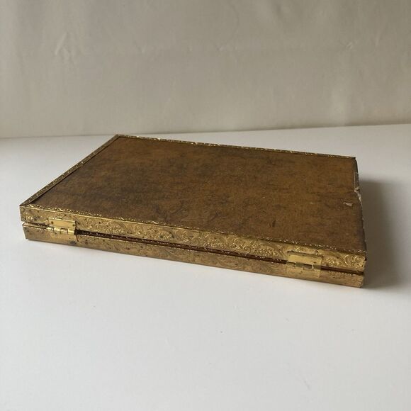 VTG Hollywood Regency MCM Gold Filigree Embossed Duo Picture Frame Ornate 7X5 - Picture 6 of 16